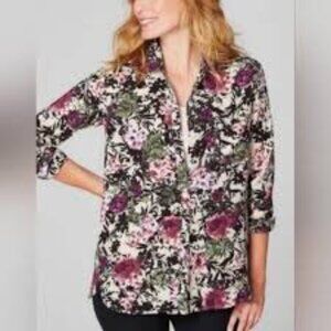 J. Jill Floral Button Down Blouse